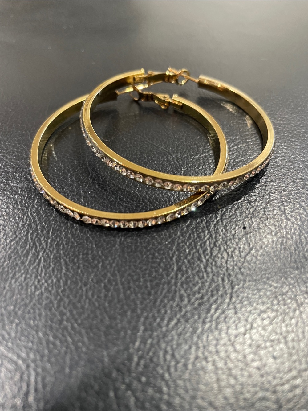 Large CZ Hoop Earrings New